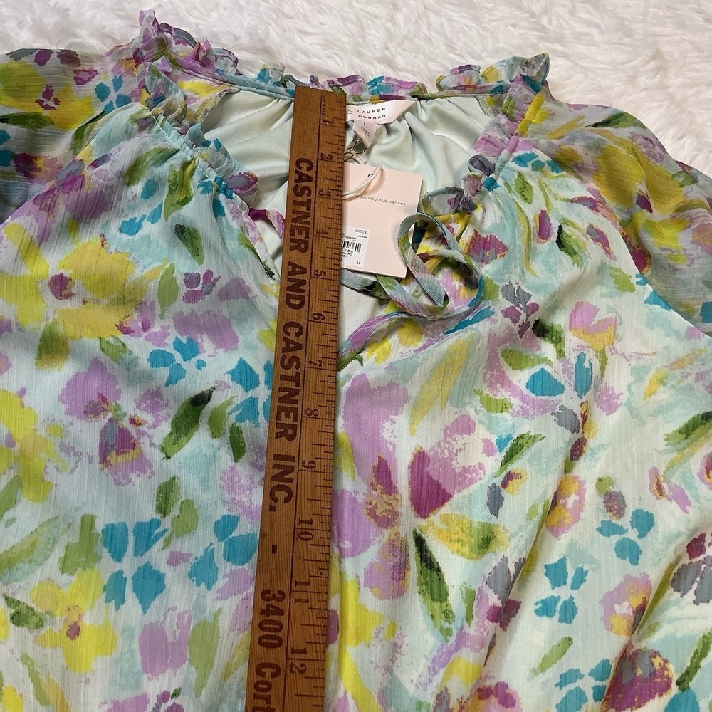 Lauren Conrad Mini Lightweight Short Sleeve Size Lg Women's Ruffle NWT Dress - Picture 6 of 9